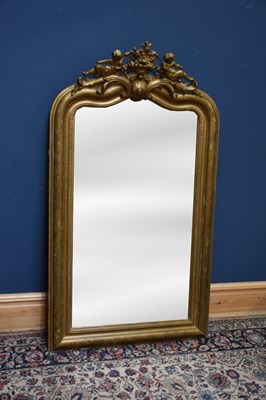 Lot 255 - A 19th century gilt and gesso French mirror...