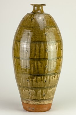 Lot 603 - PHIL ROGERS (1951-2020); a very tall stoneware...