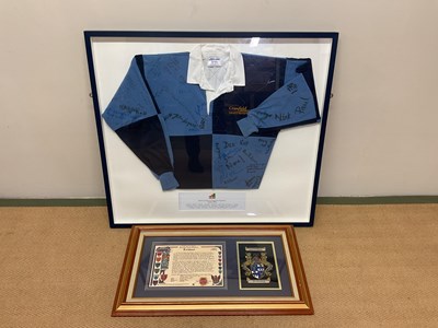 Lot 65 - A rugby shirt signed by members of the...