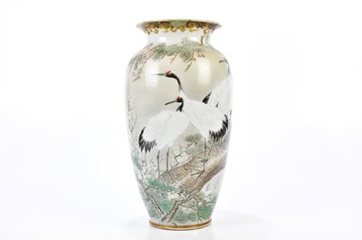 Lot 1267 - A Japanese Satsuma porcelain vase decorated...