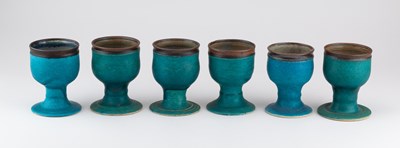 Lot 4 - ABDO NAGI (1941-2001); a set of six stoneware...