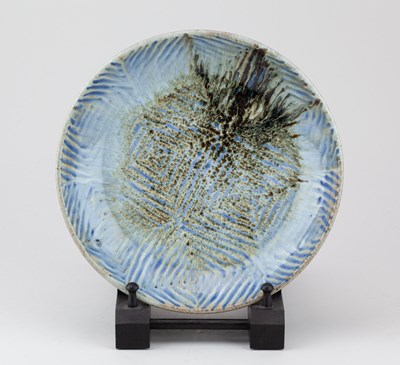 Lot 162 - EDWARD HUGHES (1953-2006); a shallow stoneware...