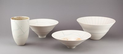 Lot 377 - LESLIE RUCINSKI (born 1951); three porcelain...