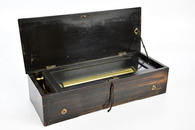 Lot 1102 - A late 19th century Swiss cylinder musical box...