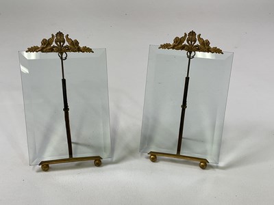 Lot 152 - A pair of French glass and gilded metal photo...