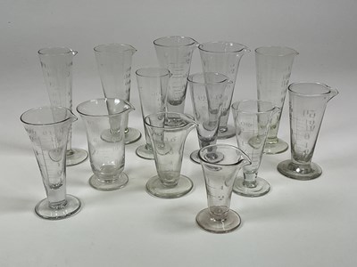 Lot 269 - Thirteen engraved and handblown 19th century...