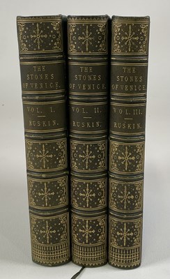 Lot 362 - JOHN RUSKIN; 'The Stones of Venice', three...