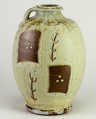 Lot 507 - MIKE DODD (born 1943); a flat sided stoneware...