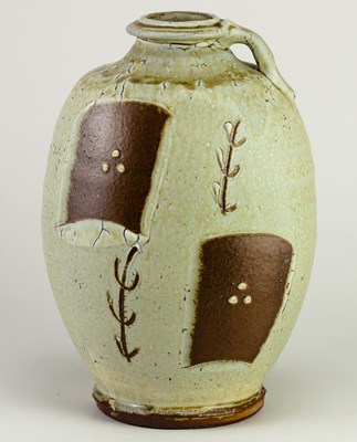 Lot 507 - MIKE DODD (born 1943); a flat sided stoneware...