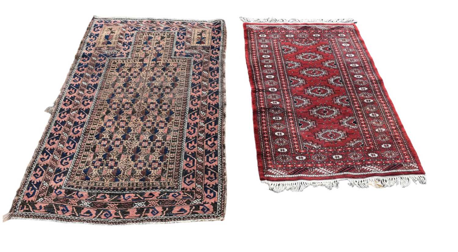 Lot 362 - A red ground Eastern style rug with elephant