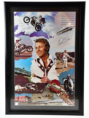 Lot 2389 - EVEL KNIEVEL; an autographed poster of the...