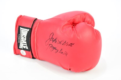 Lot 2368 - JAKE LAMOTTA; an autgraphed Lonsdale boxing...