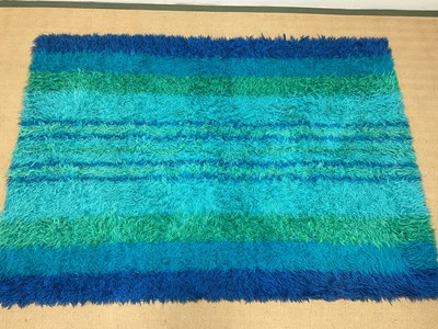 Lot 590 - A 1960's Swedish Rya rug, with deep pile in...