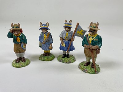 Lot 244 - ROYAL DOULTON BUNNYKINS; four Scout Group...