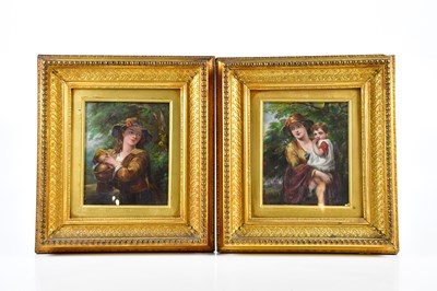 Lot 2567 - A pair of 19th century oils on board, mother...