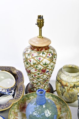 Lot 1376 - ROYAL DOULTON; a large Flow Blue bowl, vase...