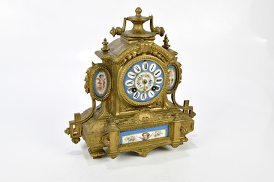 Lot 2119 - A late 19th century gilt metal French mantel...