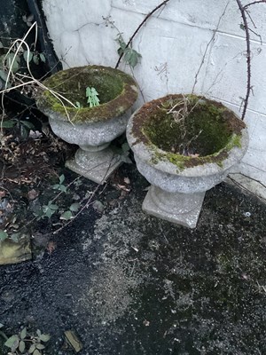 Lot 381 - A pair of white painted garden urns