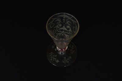 Lot 1467 - A 19th century wine glass with etched...