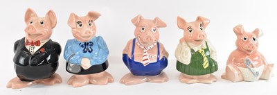 Lot 515 - A set of five Wade NatWest pigs comprising...