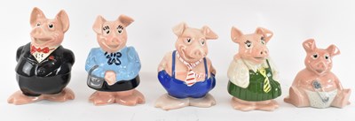 Lot 517 - A set of five Wade NatWest pigs comprising...