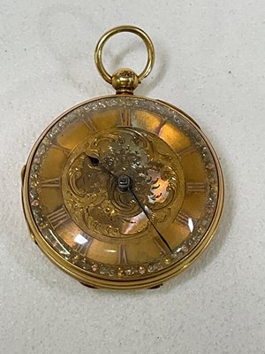 Lot 534 - An early Victorian 18ct yellow gold key wind...