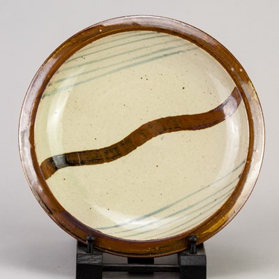 Lot 93 - Leach Pottery; a large stoneware wave plate,...