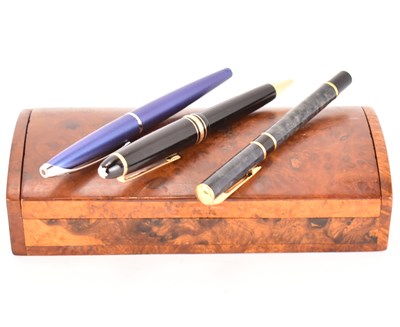 Lot 116 - MONT BLANC; a ballpoint pen, black with...