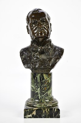 Lot 1180 - AFTER SARAH BERNHARDT; a bronze bust, Emile De...