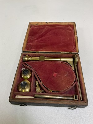 Lot 51 - A late George III lacquered brass travelling...