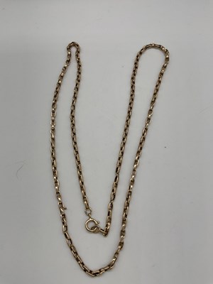 Lot 483 - A 9ct yellow gold hoop link chain, length 58cm,...