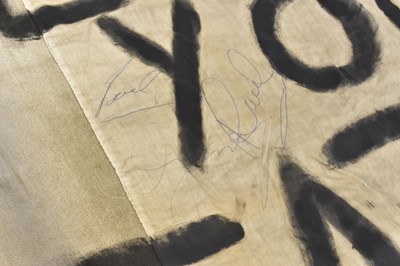 Lot 125 - THE BEATLES; a hand made concert banner...