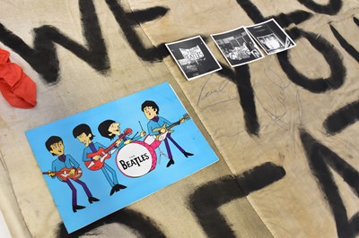 Lot 125 - THE BEATLES; a hand made concert banner...