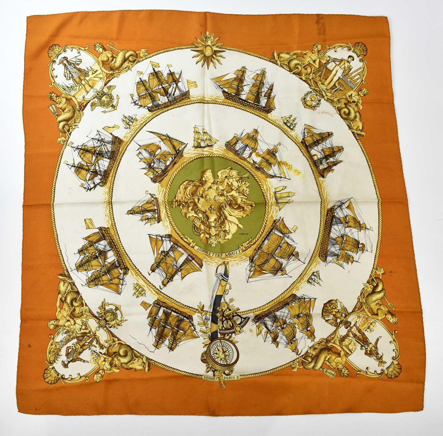 Lot 817 - HERMÈS; a 100% silk Silhouettes Navales...