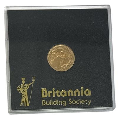 Lot 810 - A Britannia Building Society 1/10oz fine gold...