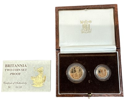 Lot 775 - THE ROYAL MINT; a Britannia two coin proof set,...