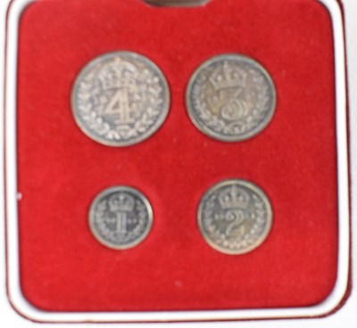 Lot 820 - A cased set of Maundy money, 1951.