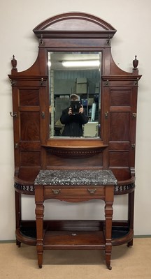 Lot 630 - A Victorian mahogany hallstand, with central...