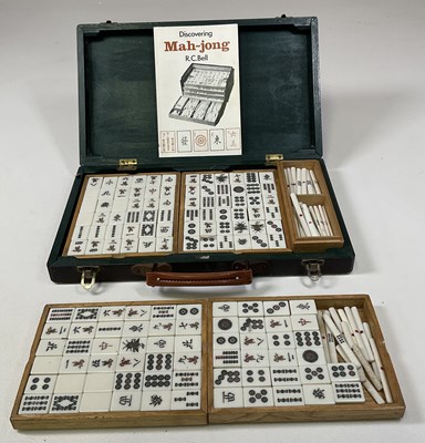 Lot 47 - A cased Mahjong set, together with a...