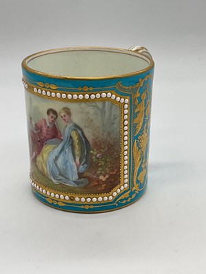 Lot 154 - SEVRES; an 18th century porcelain coffee can...