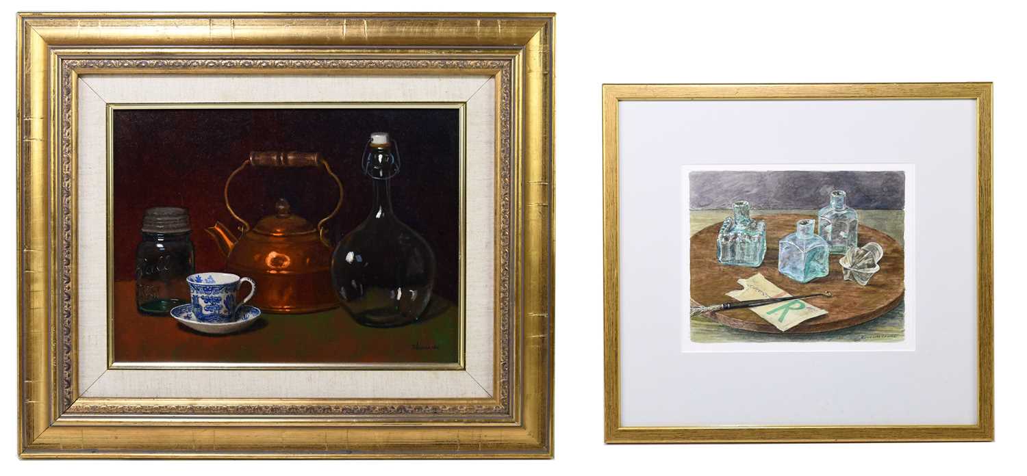 Lot 1082 JOHN NEUMANN; oil on canvas, still life of