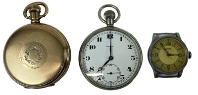 Lot 877 - A Pinnacle Swiss made pocket watch, a gold...