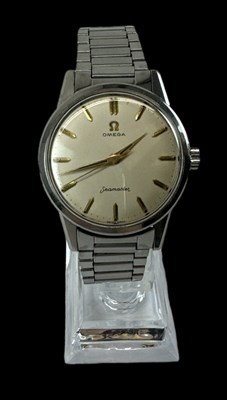 Lot 855 - OMEGA; a gentleman's stainless steel Seamaster...