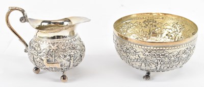 Lot 617 - A 95 grade silver bowl and matching jug...