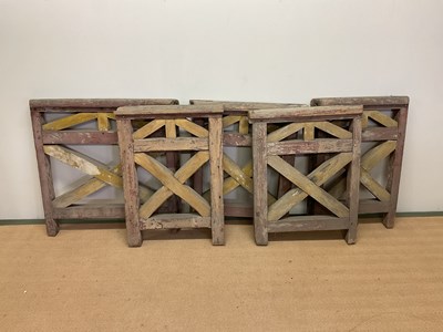 Lot 611 - A Swedish painted timber balcony in five...