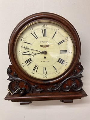 Lot 554 - A late 19th century oak cased wall clock with...