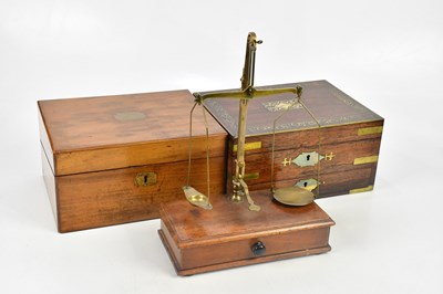 Lot 570 - A William IV brass inlaid rosewood work box,...