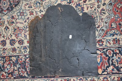 Lot 469 - A cast iron fireplace rear plate/fire back...