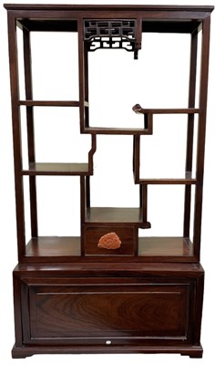 Lot 1004 - A Chinese rosewood miniature display stand,...