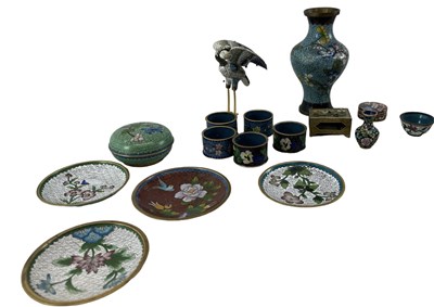 Lot 1163 - A group of Chinese cloisonné enamel items,...